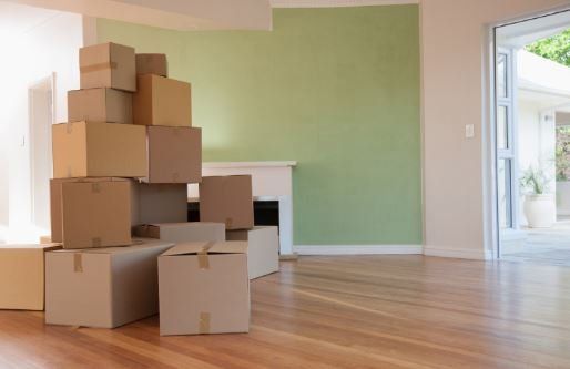 Room with packed boxes