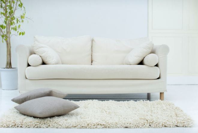 Sofa with rug