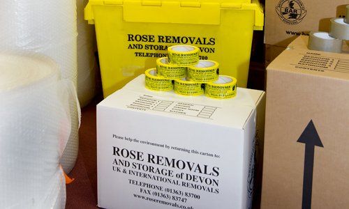 Moving Boxes and Packaging Tape by Rose Removals in Barnstaple