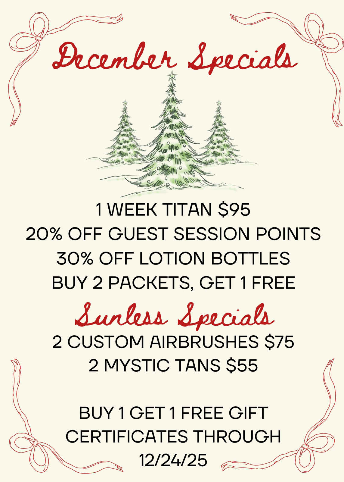 A poster for March specials at a beauty salon