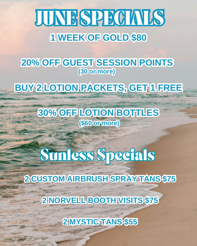  A poster for the February specials at a tanning salon