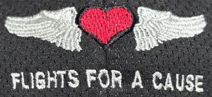 A heart with wings and the words flights for a cause