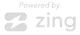 A white background with the words powered by zing on it