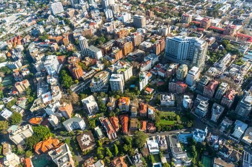 Aerial View of a City Filled With Lots of Buildings and Trees — Grants Express in Huntingwood, NSW