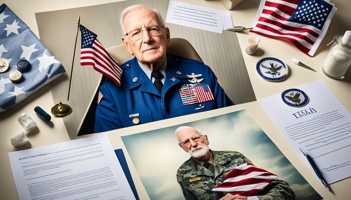 A man in a military uniform is holding an american flag.