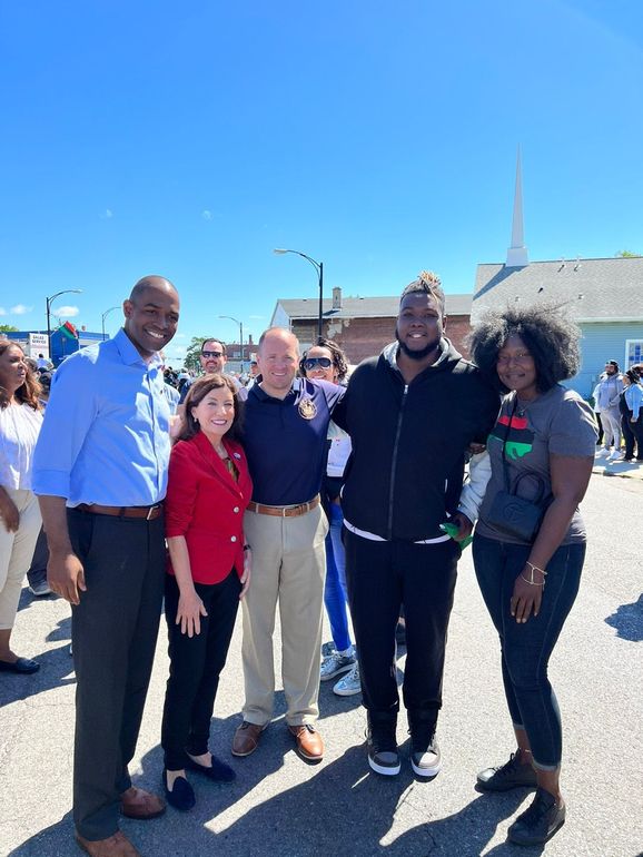 Mark Talley with Agents for Advocacy pose for camera with local buffalo politicians.