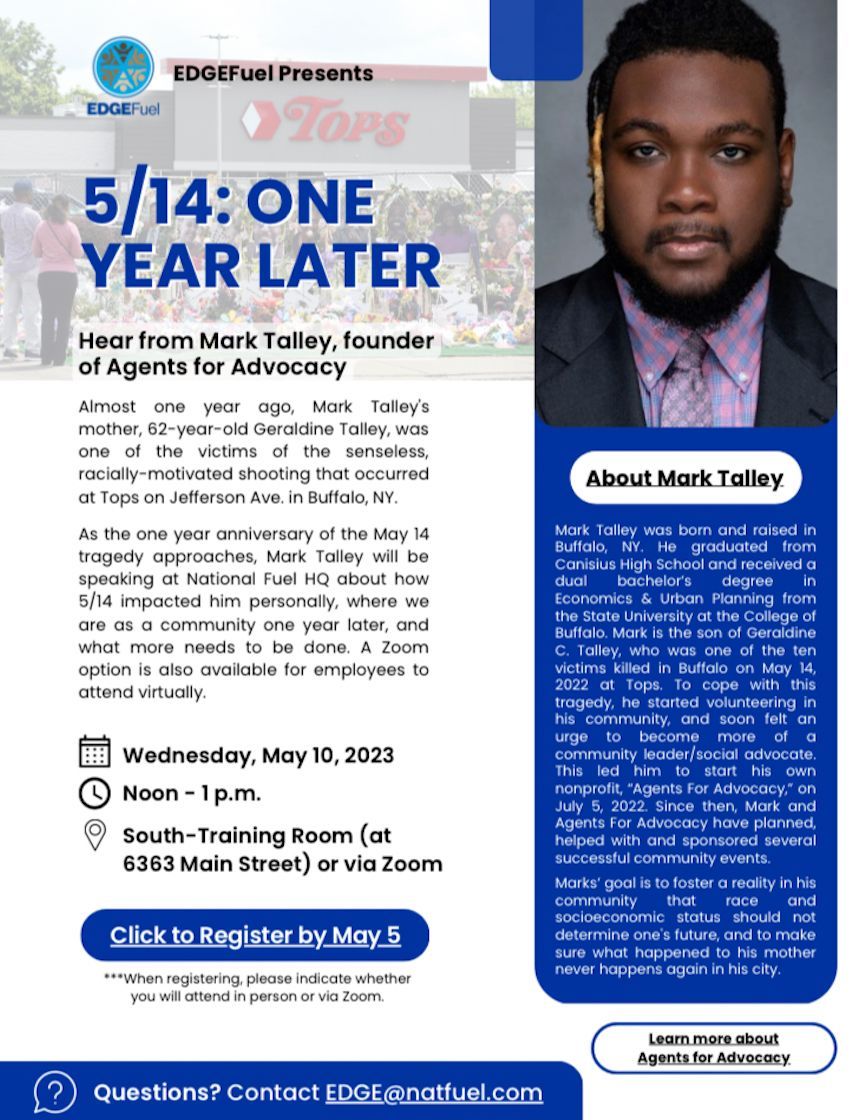 Image of a flyer for Mark Talley of Agents for Advocacy speaking event