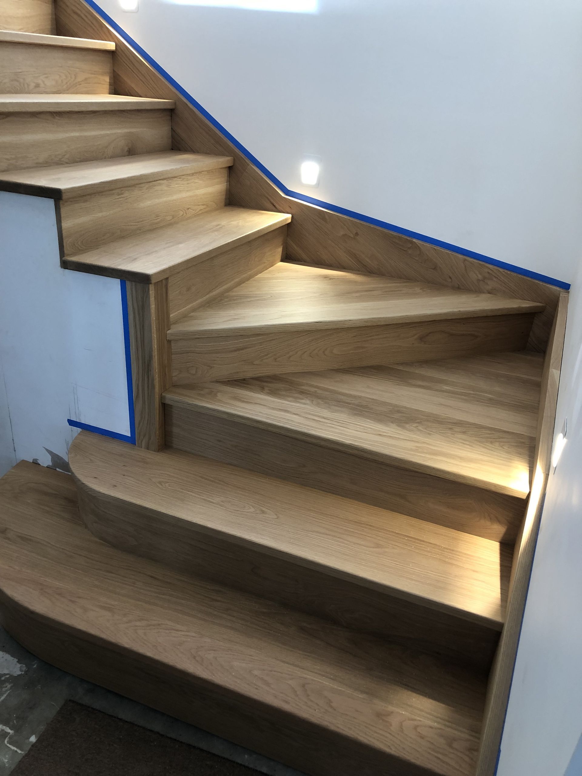 Person is Sanding a Wooden Staircase — Maroochy Floor Sanding in Nambour, QLD