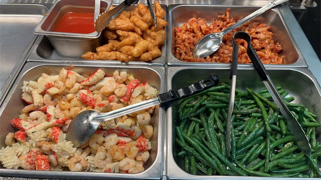 Sushi rolls with various toppings, arranged on a platter. Sushi rolls with various toppings, arranged on a platter.