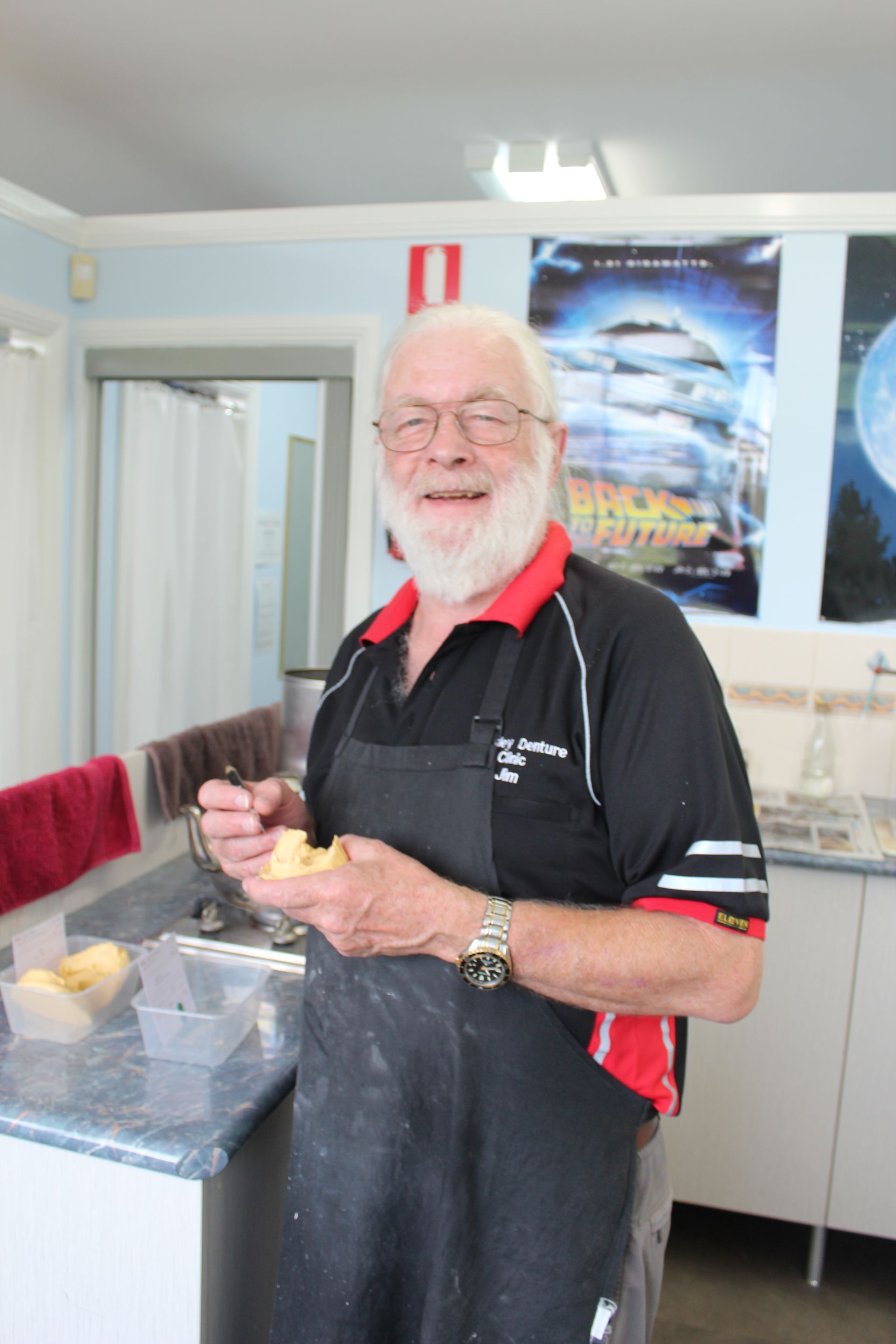 Technicians Moulding Dentures — Dentures in Toukley, NSW