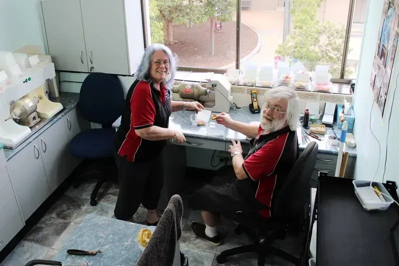 Technicians Outside Denture Clinic Entrance — Dentures in Toukley, NSW