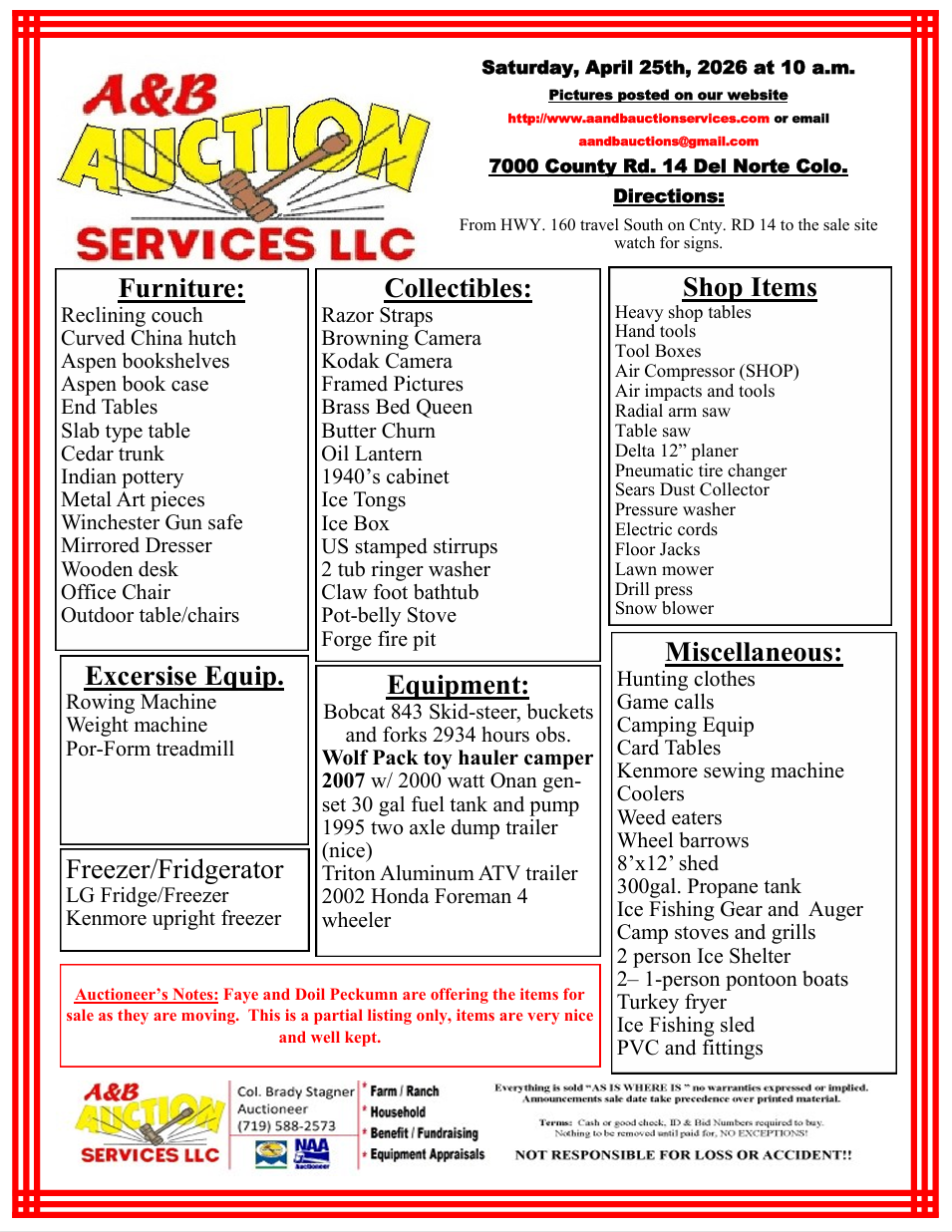 Auction April 25 2026