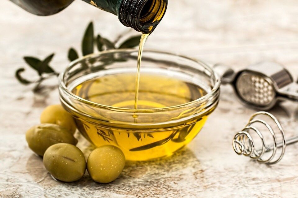 olive oil filled in a bowl