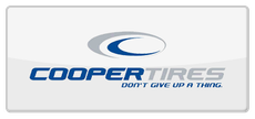 Cooper Tires logo in blue and gray with the slogan “Don’t Give Up the Grip.”