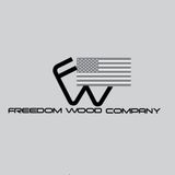 Logo for Freedom Wood Company featuring "FW" letters with an American flag.