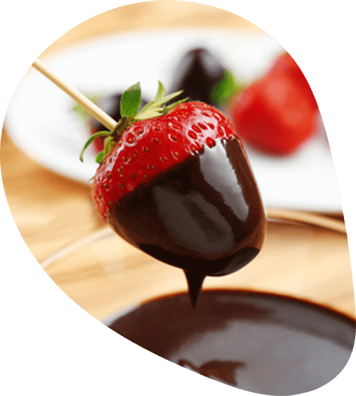 strawberry dipped in melted chocolate