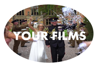 A bride and groom walking through confetti with a guard of honour at Soughton Hall