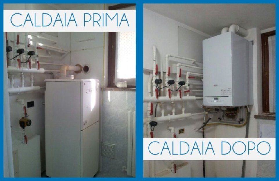 riparazione caldaia prima e dopo