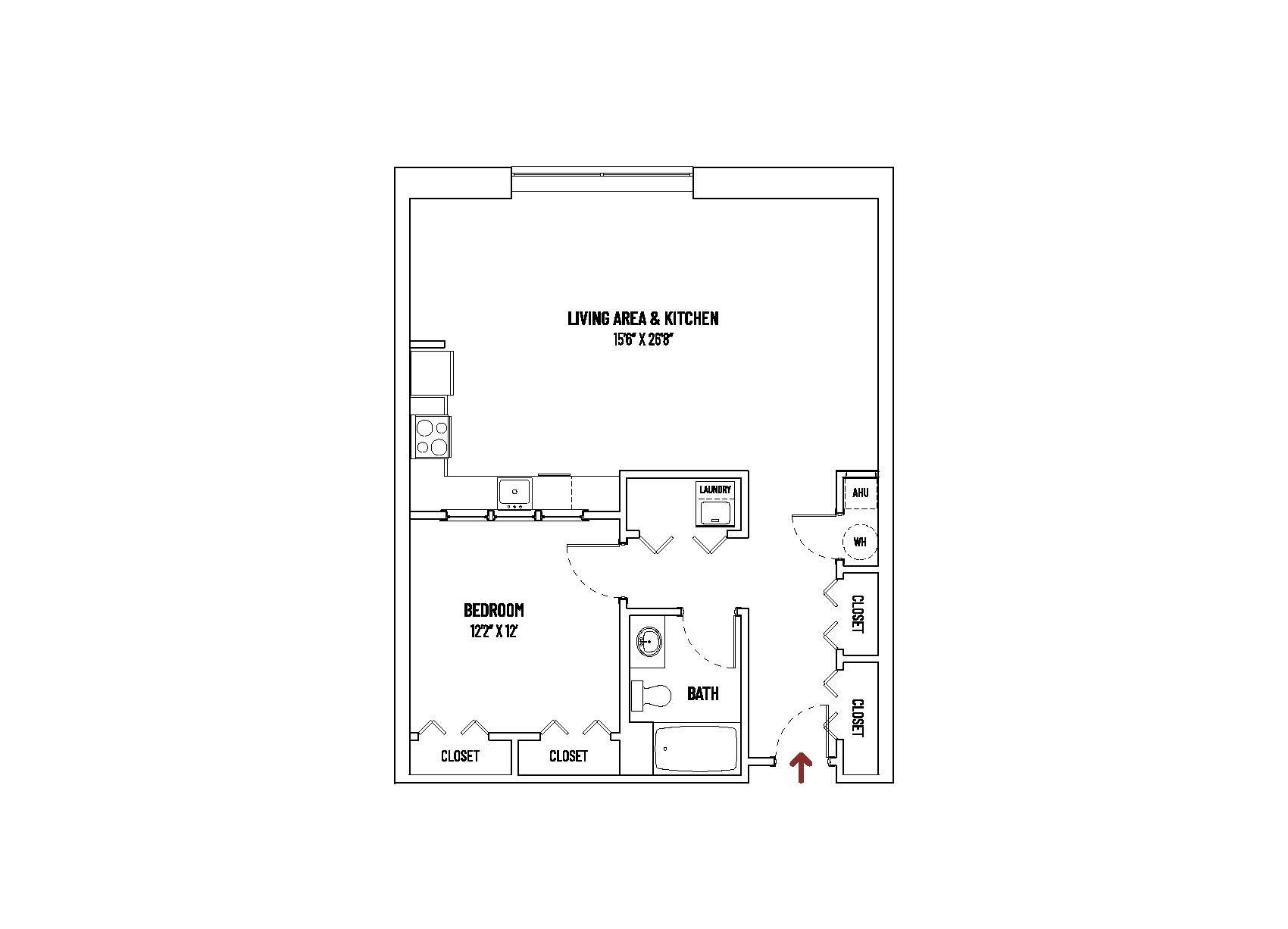 1 BED + 1 BATH  |  UNIT STYLE B = 868 SQ FT ±  |  $2,350+