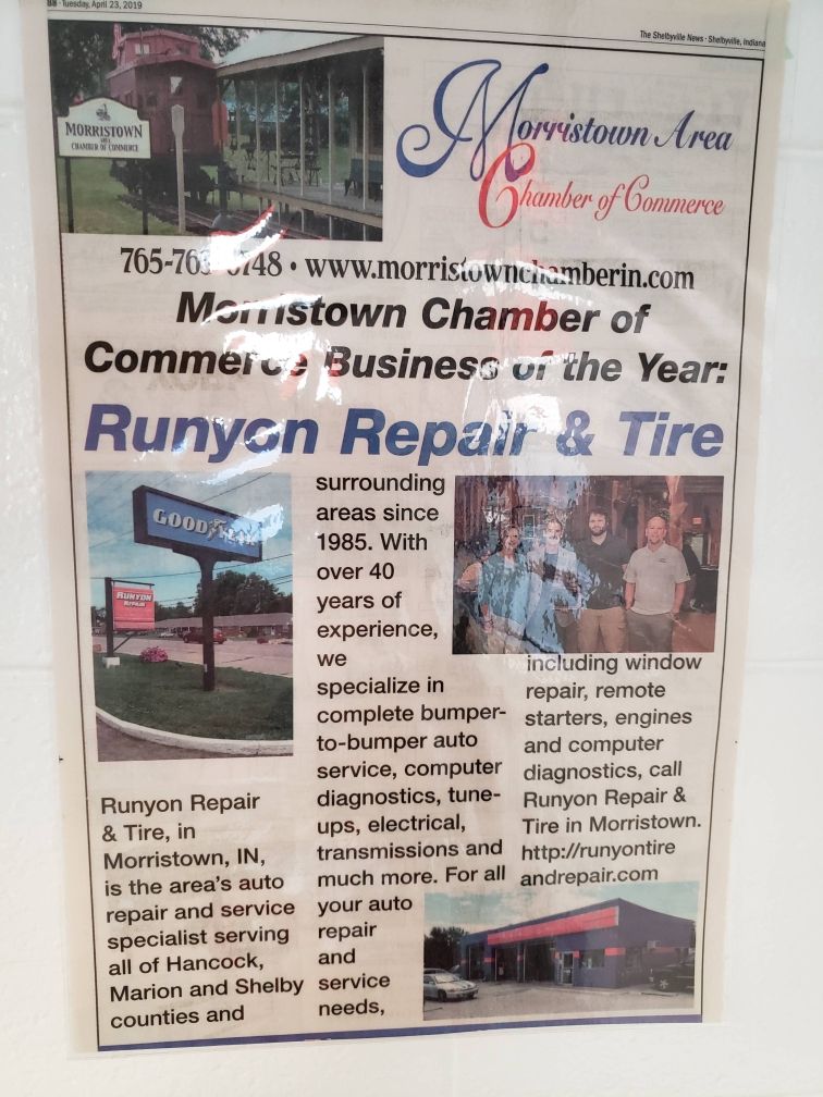 Newspaper The building  | Runyon Repair & Tire