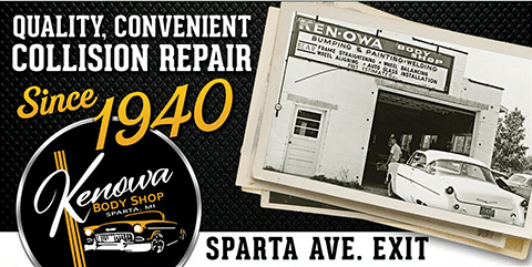 a sign that says quality convenient collision repair since 1940