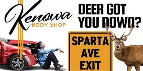 a man is sitting on the hood of a car next to a deer .