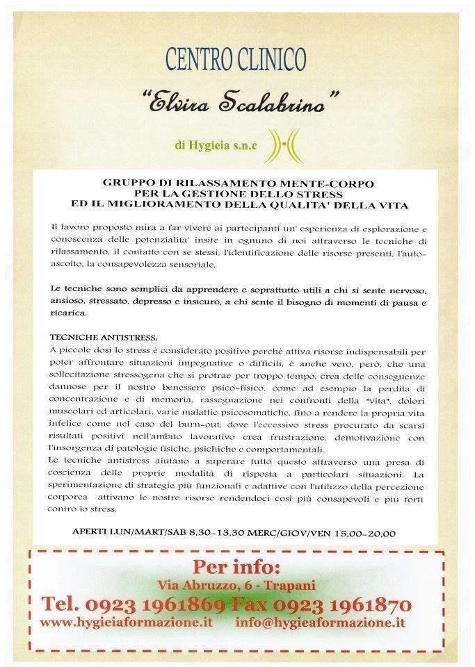 locandina gruppo gestione stress