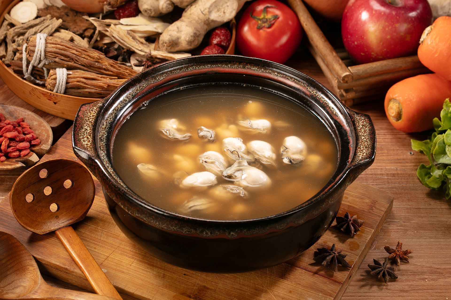 Fresh Oyster and Chicken Soup