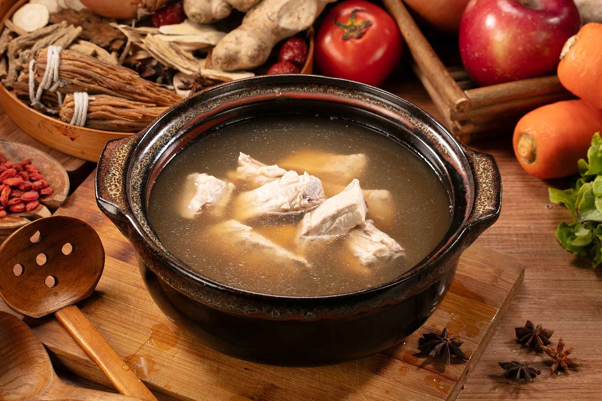 Sweet and Sour Pork Rib and Chicken Broth Hot Pot
