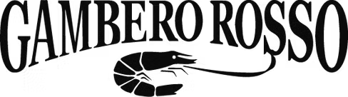 Gambero Rosso logo with shrimp silhouette under the text, in black on white.