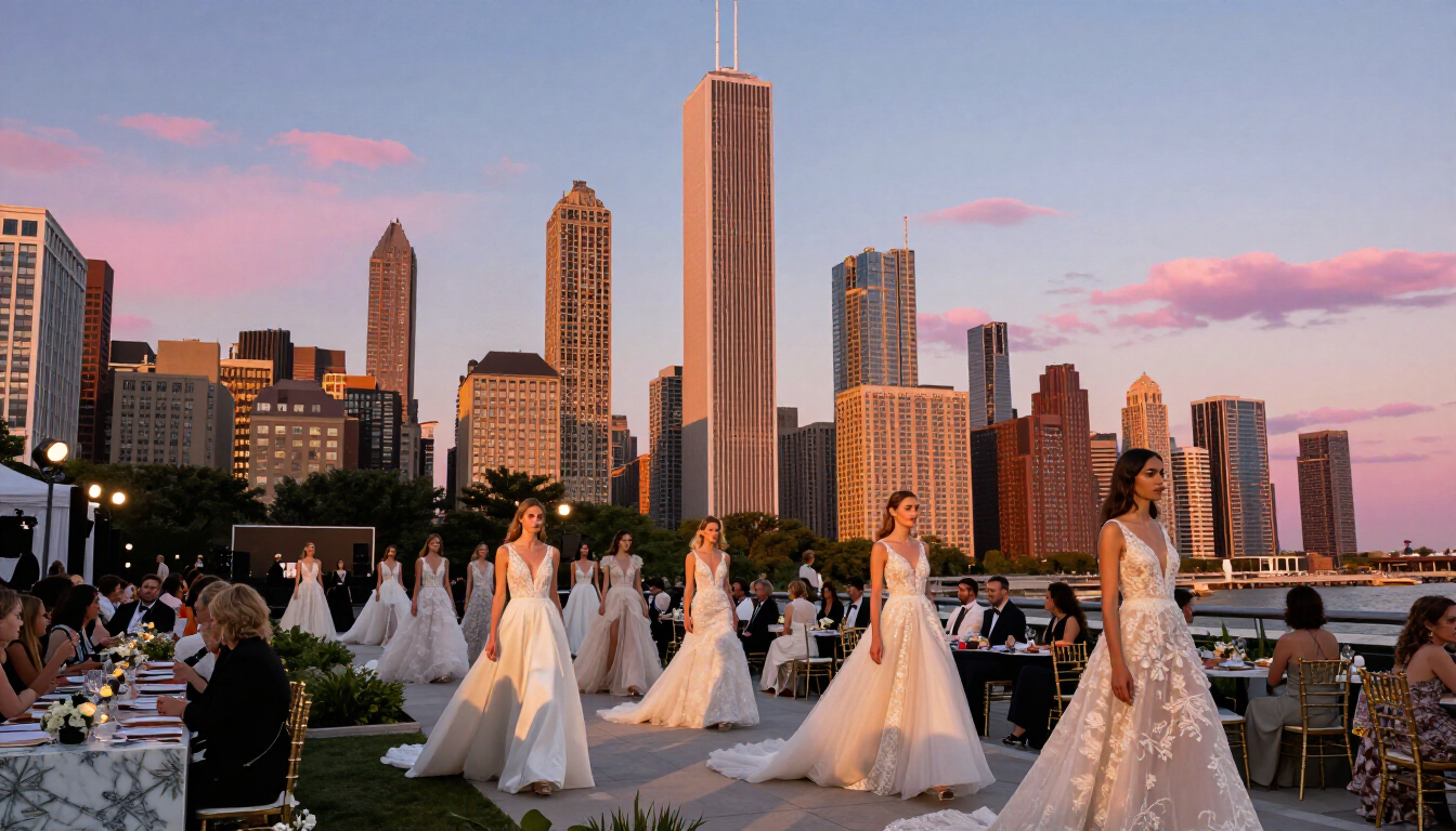 Intricate wedding dress lace detail from Chicago Bridal Market