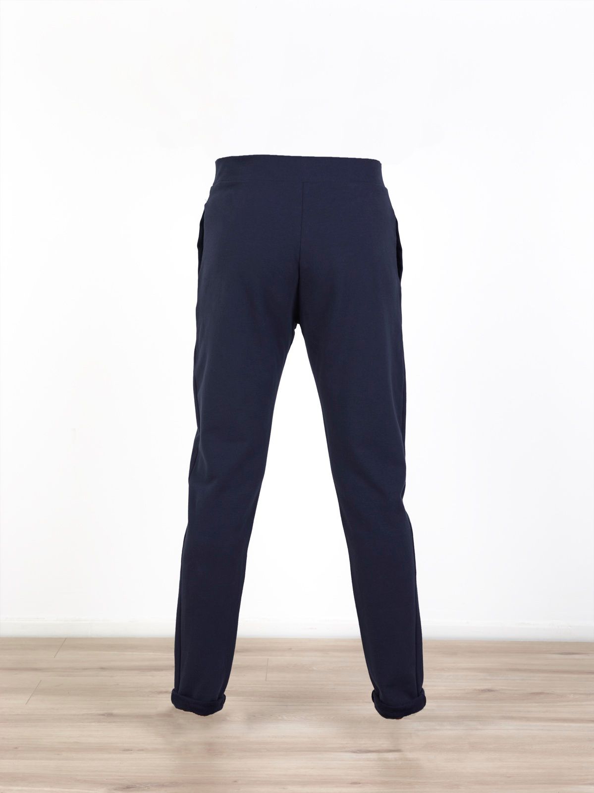 Luxury stretch cotton  slim fit trousers navy