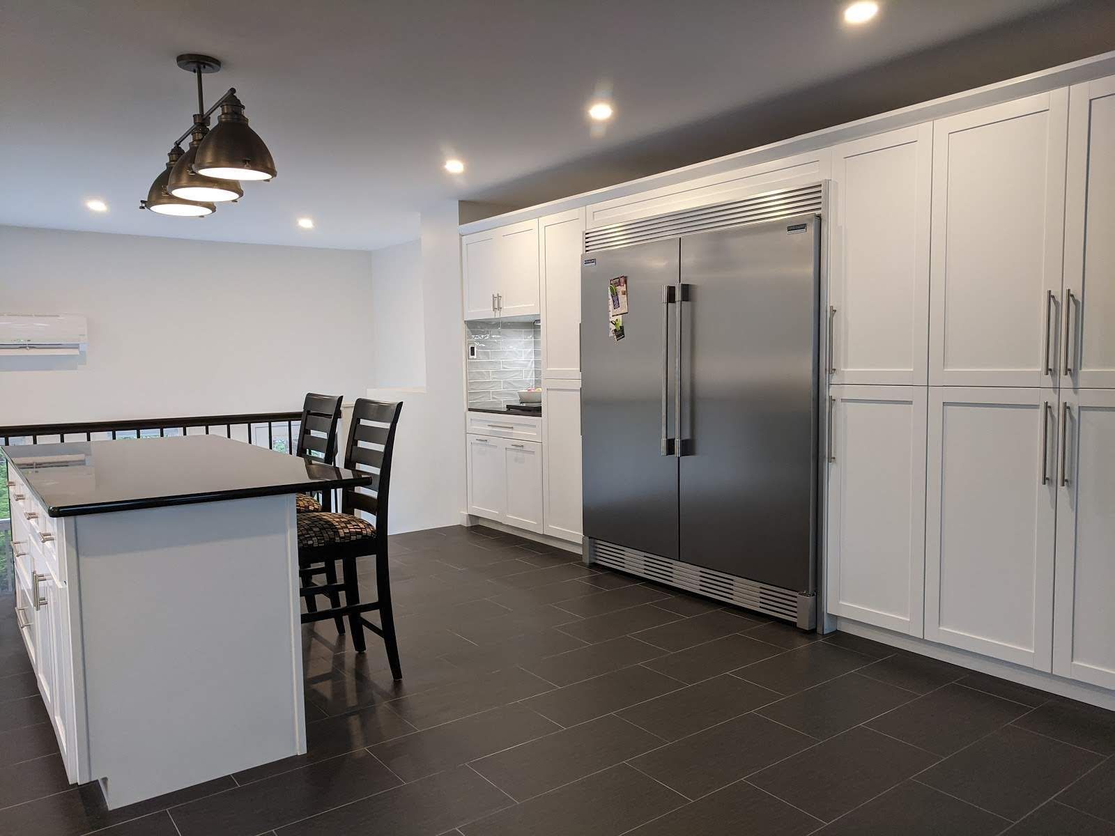 Kitchen refacing ideas white shaker door with laminte countertop Halifax Dartmouth Nova Scotia