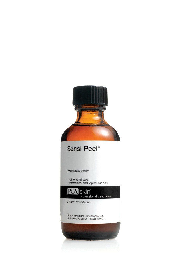A brown bottle with a white label that says sensi pool