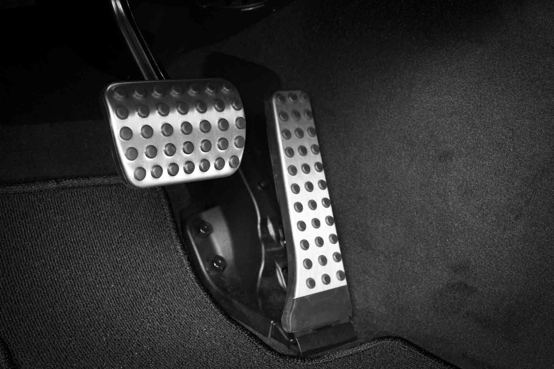 the brake and gas pedal in a car