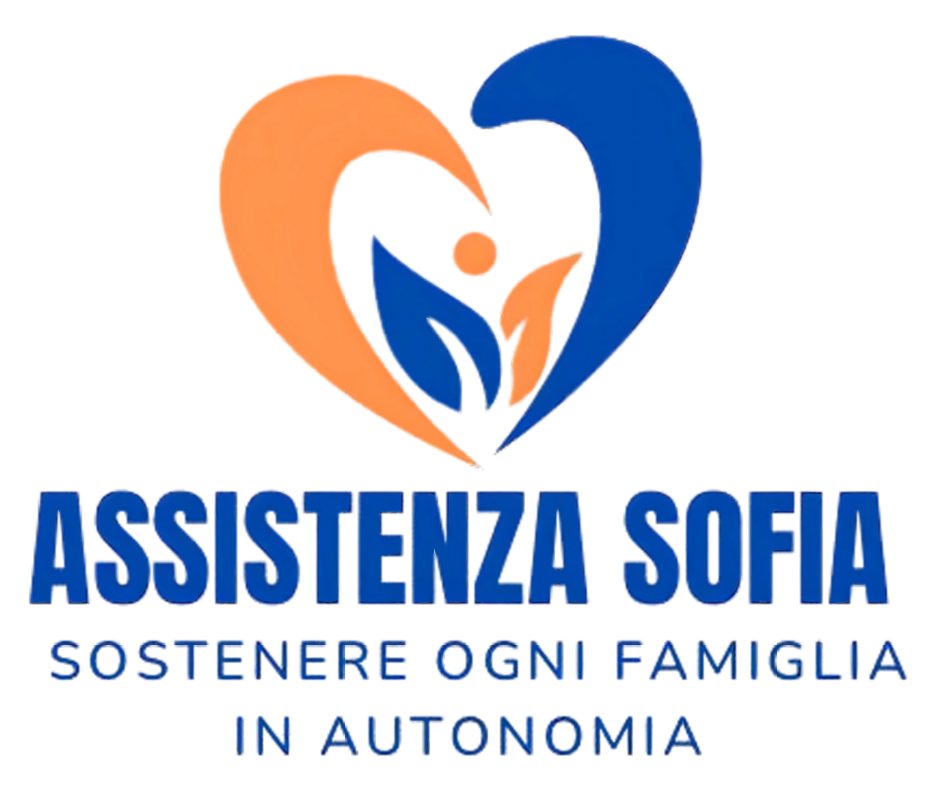 Un logo blu e arancione per l'assistenza sofia