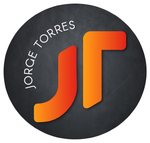 El logo de Jorge Torres se muestra dentro de un círculo.