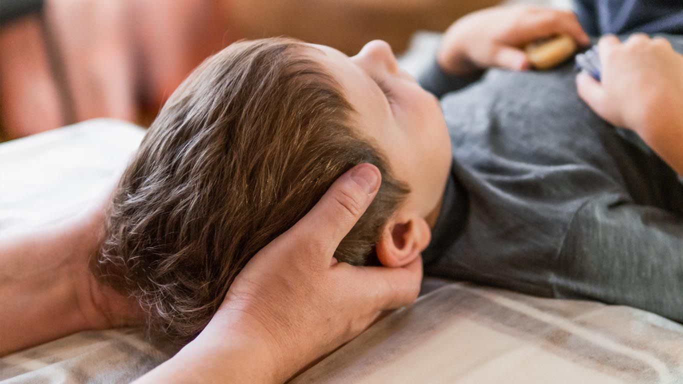 cranial osteopathy on a child