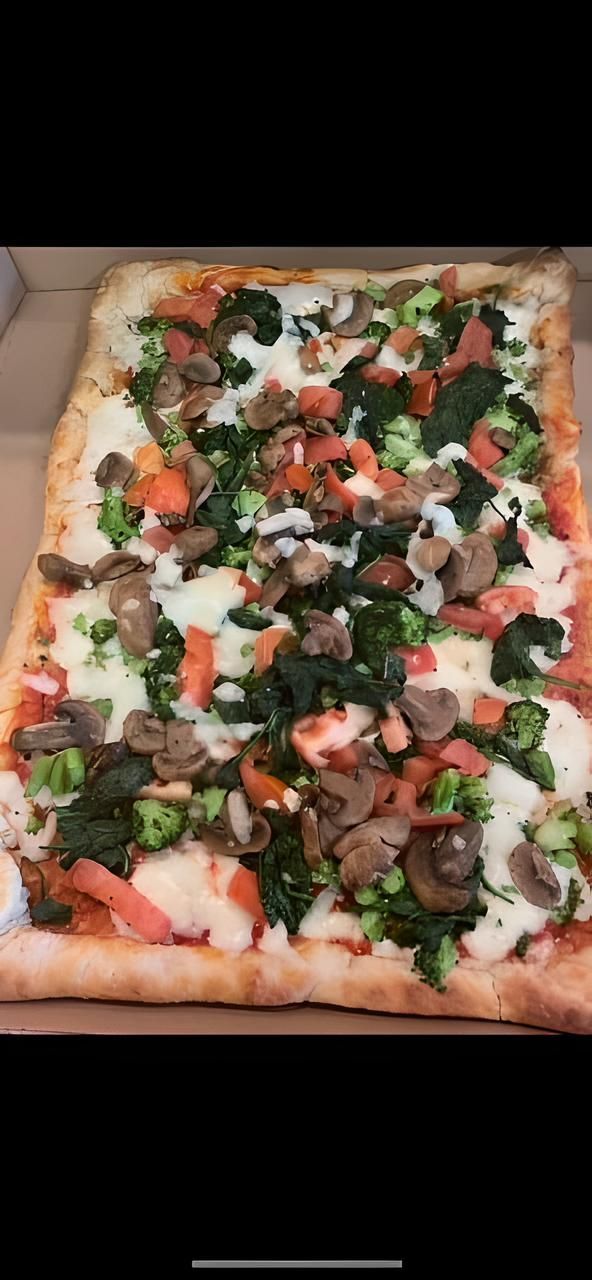 A grandma's pizza sitting on a counter