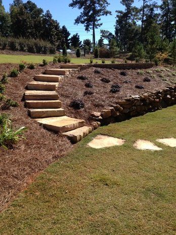 Flagstone patio, steps and stepping stones
