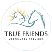 Logo: Dog, cat, horse with teal outline; 