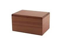 Wooden rectangular urn.