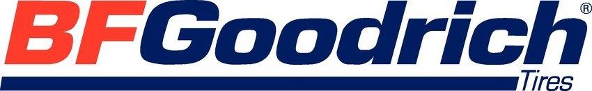 The logo for bfgoodrich tires is blue and red