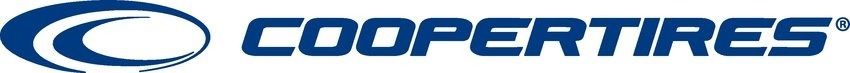 A blue and white logo for cooper tires