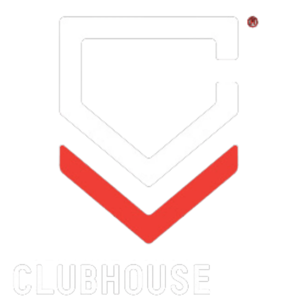 A logo for clubhouse 831 with a red arrow pointing down