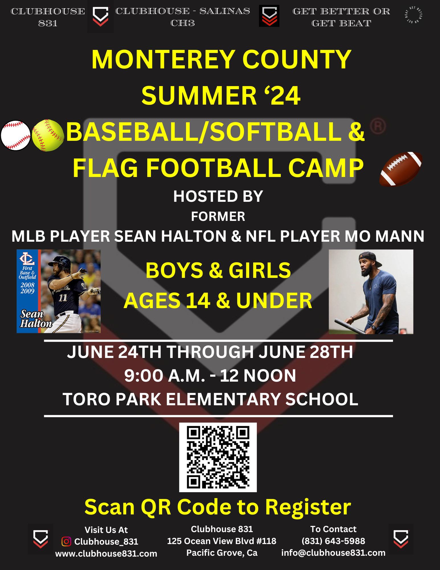 a poster for a sports skills camp in Monterey Peninsula USD
