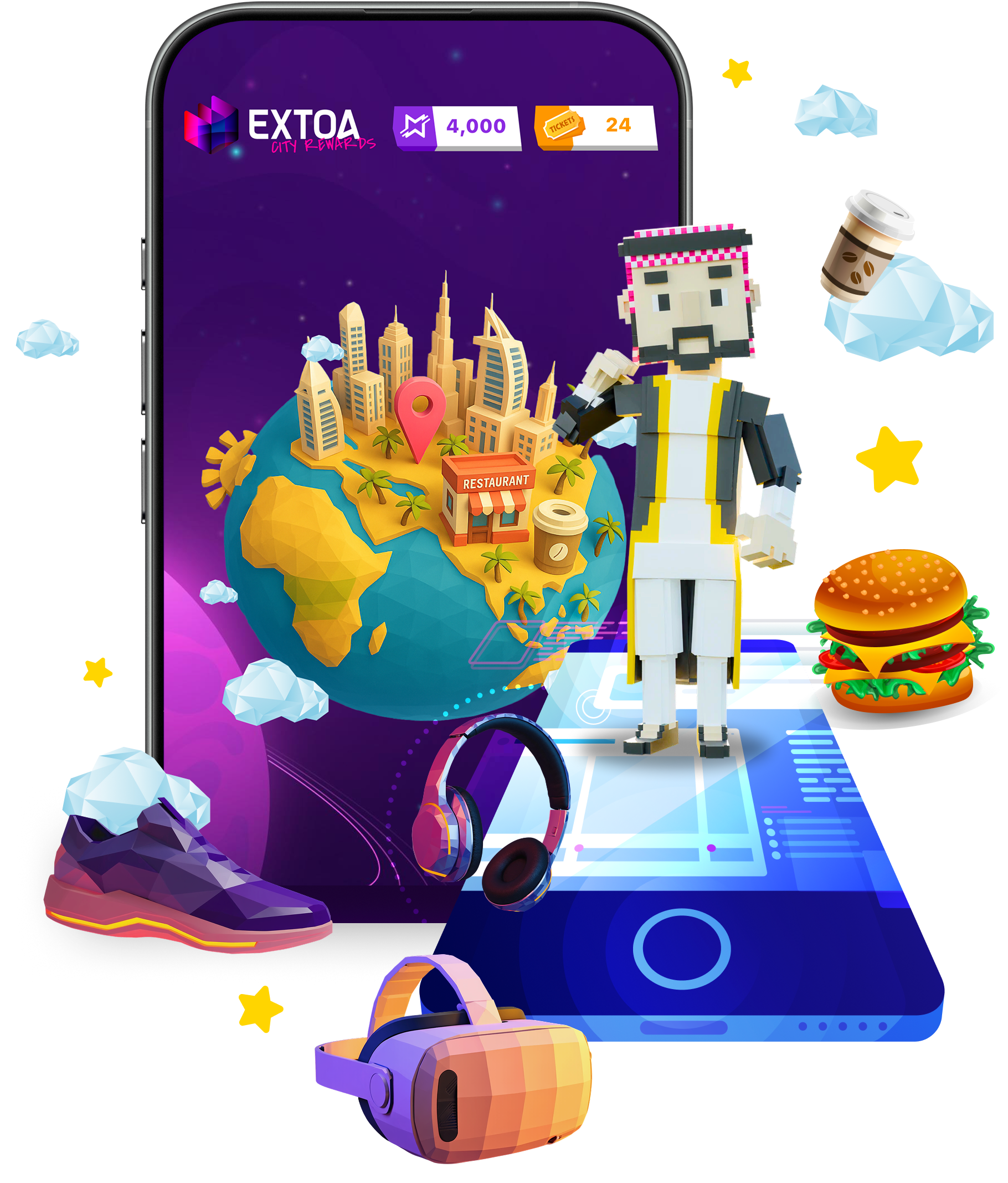 A cell phone with a cartoon character on the screen