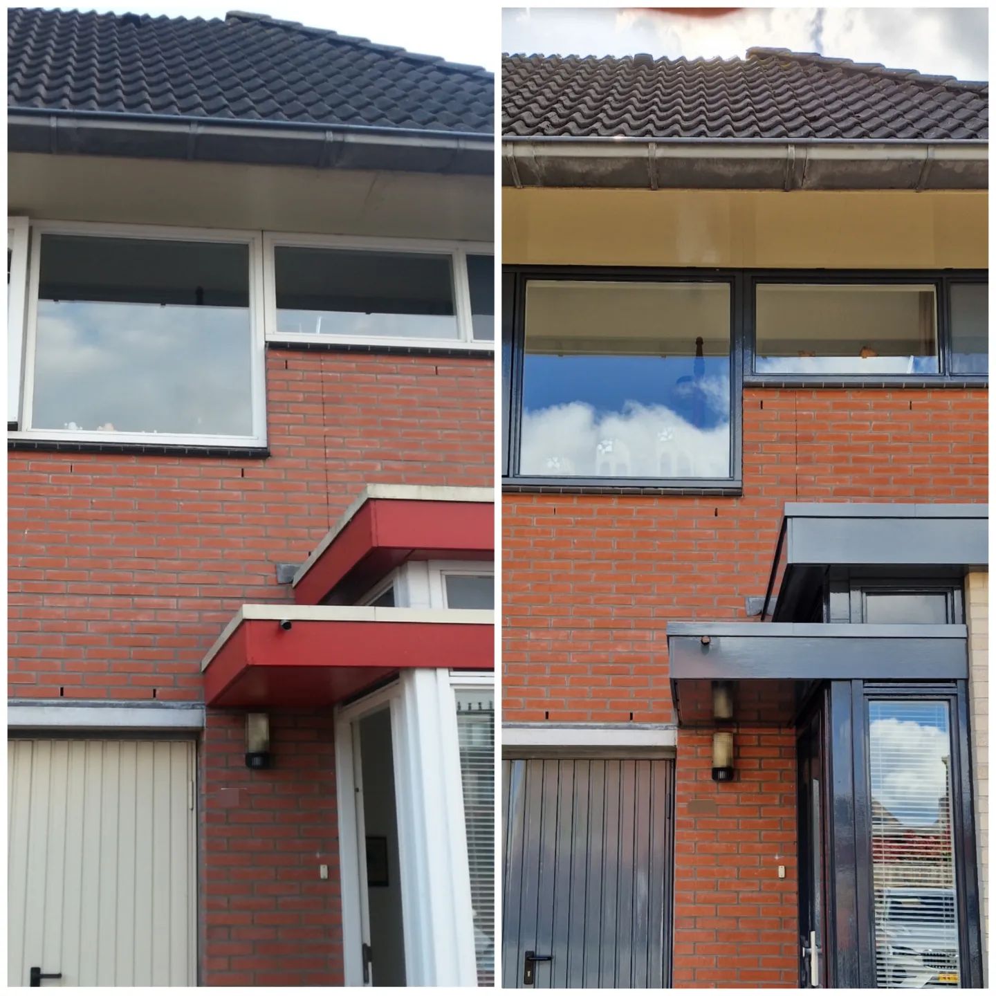 Verandering van witte kozijnen naar Antracietgrijze kozijnen.