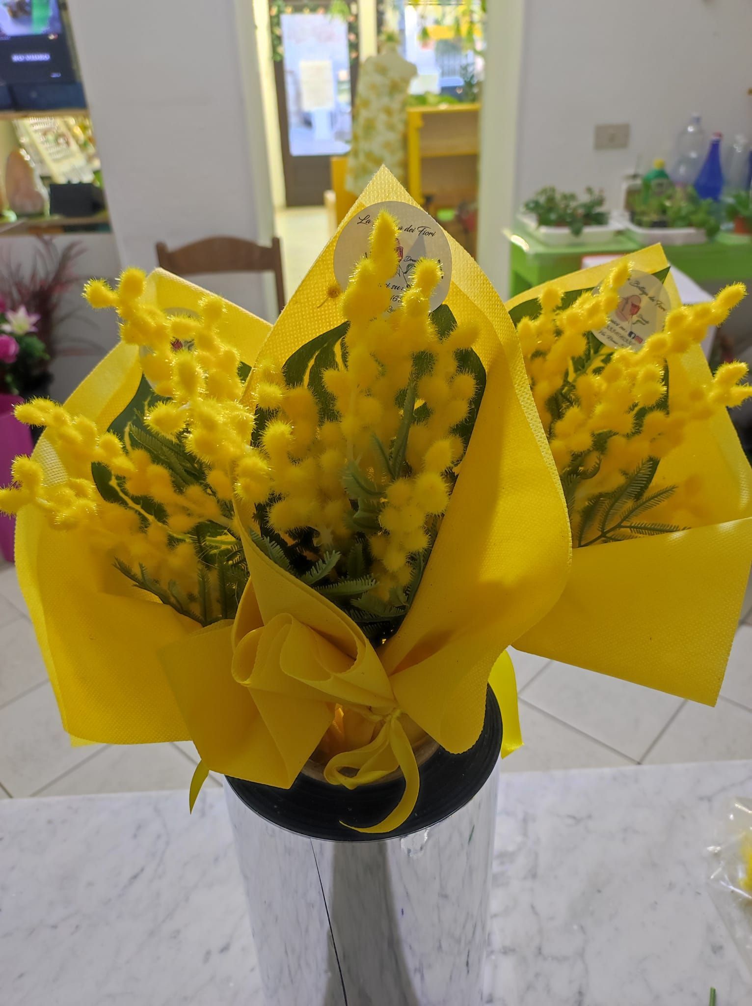 mazzo di mimose per la festa della donna a Druento