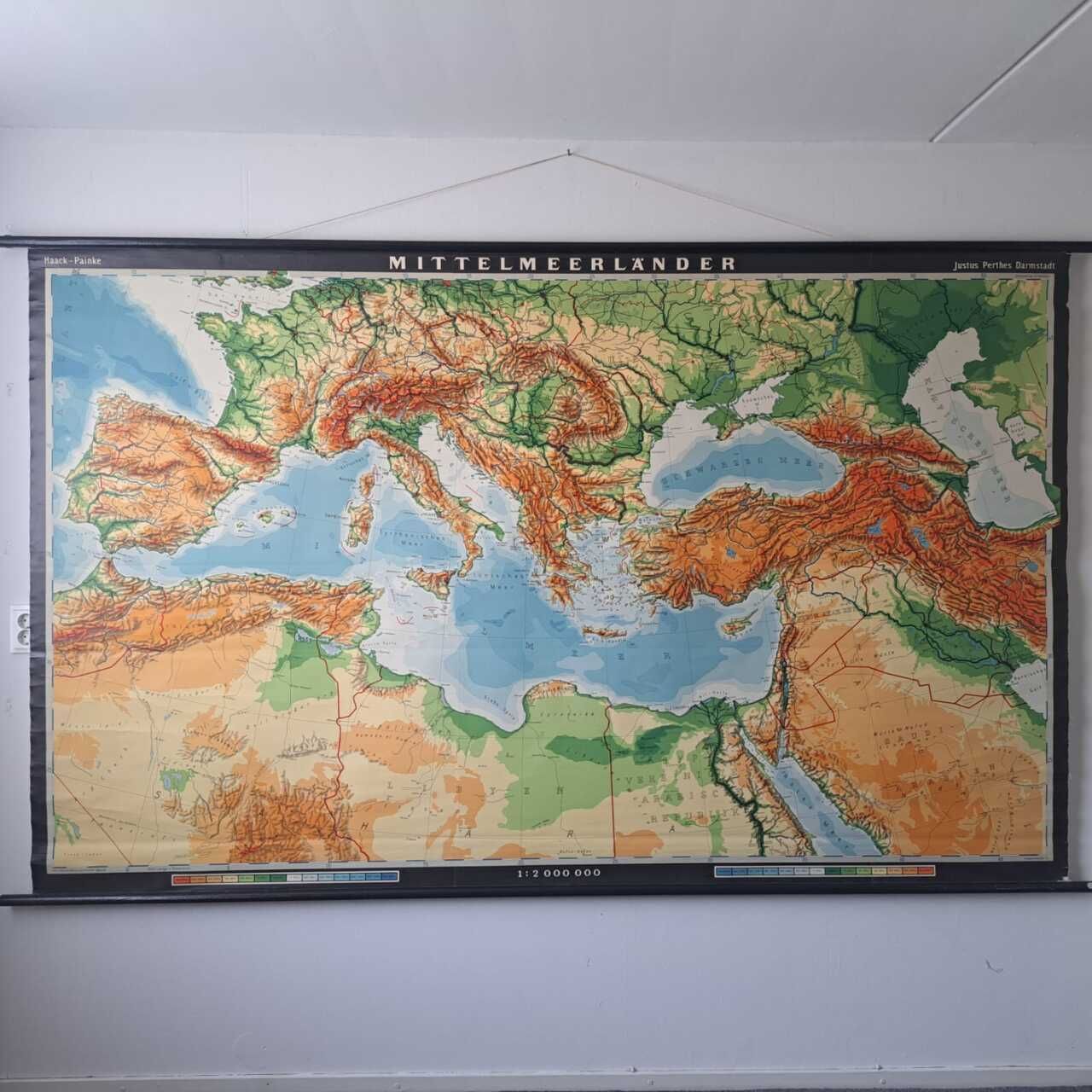 Vintage schoolkaart / landkaart